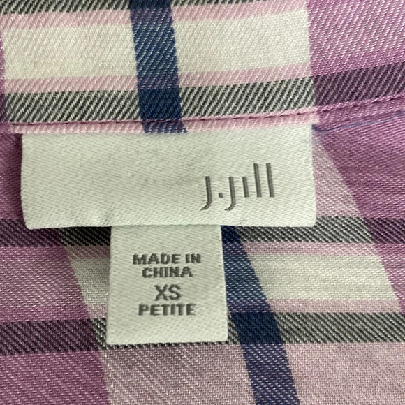 J Jill Plaid Gorpcore Button Down Cowgirl Western Tunic Length Shirt Size XS - Picture 9 of 10